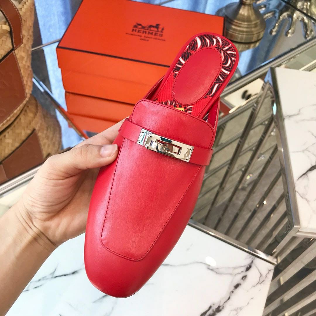 Mule Hermes en cuir femme