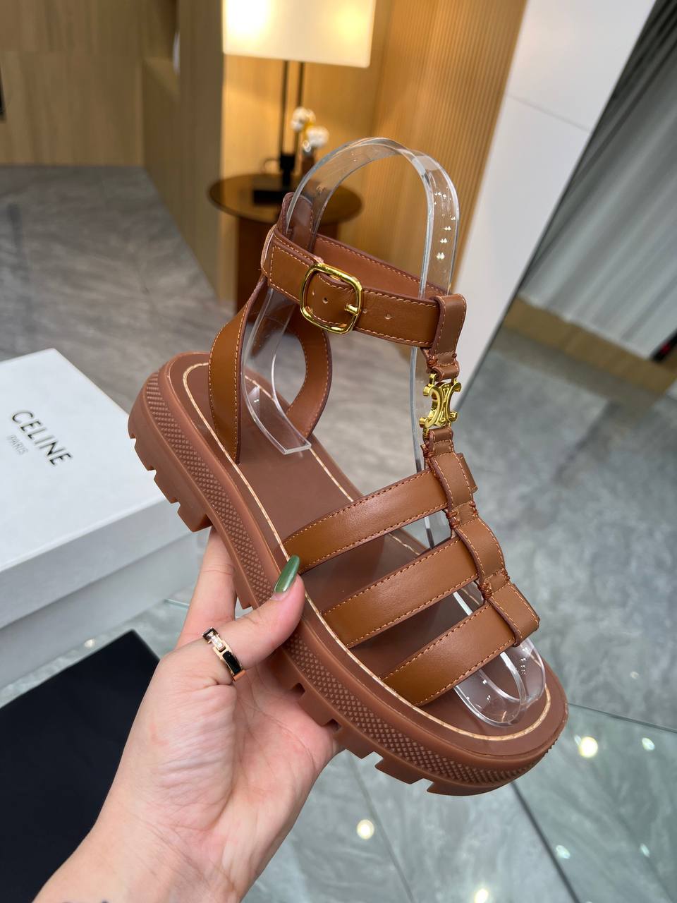 sandale Celine femme cuir
