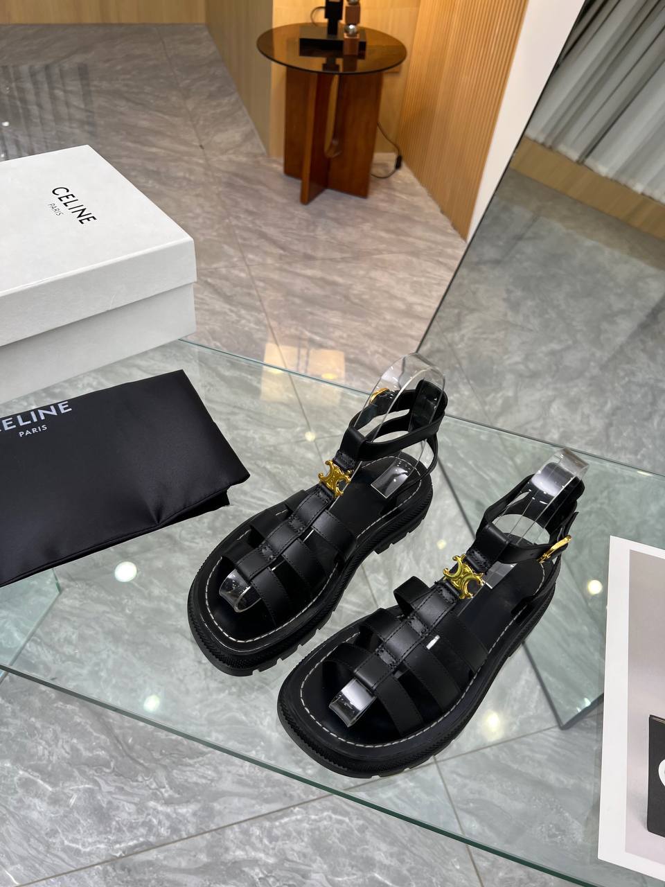 sandale Celine femme cuir
