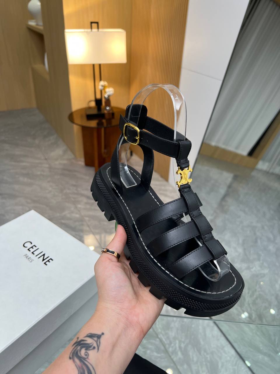 sandale Celine femme cuir