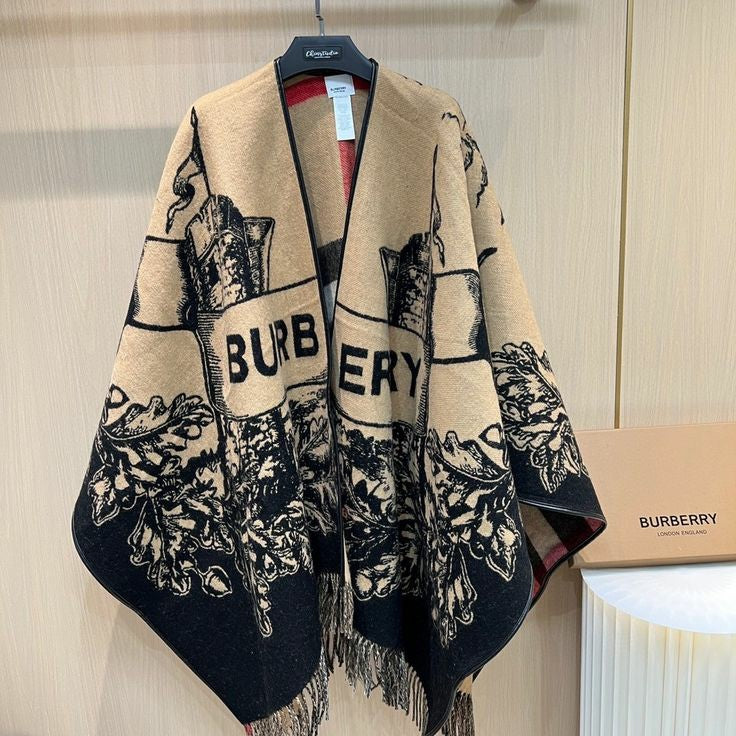 Poncho Burberry en cachemire femme