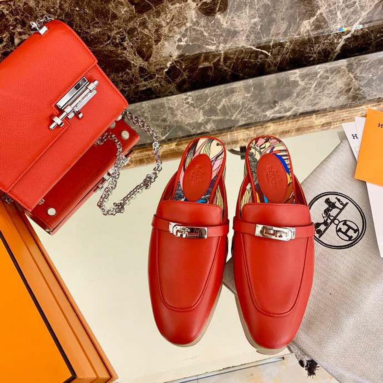 Mule Hermés en Vrai cuir
