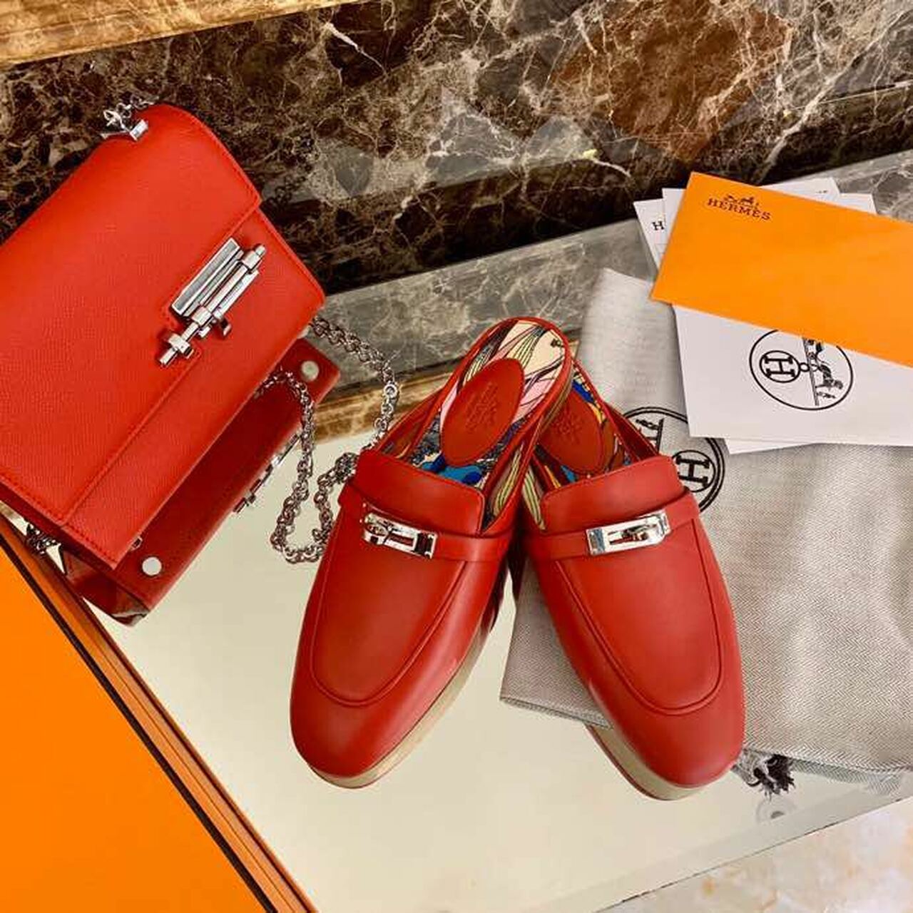 Mule Hermés en Vrai cuir