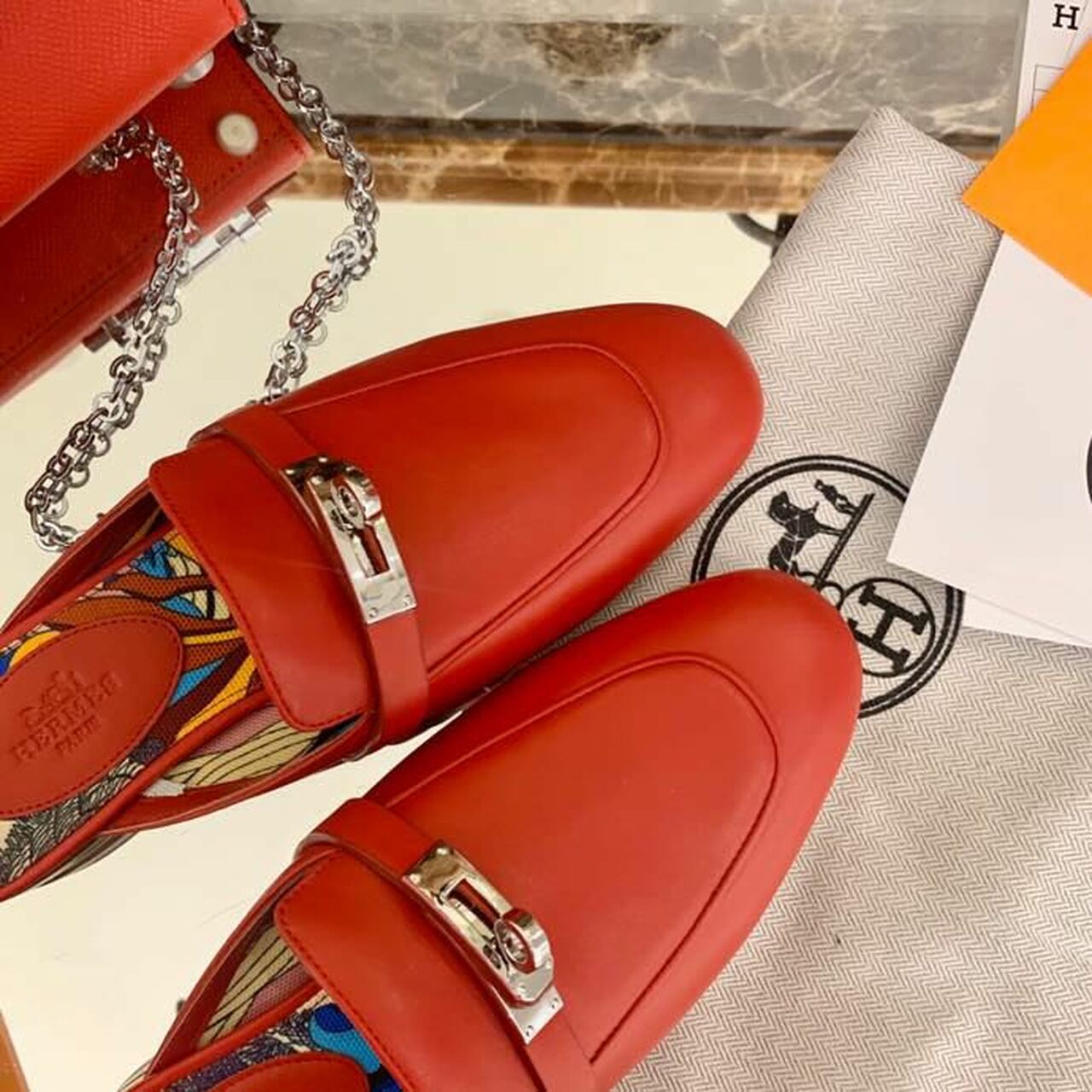 Mule Hermés en Vrai cuir