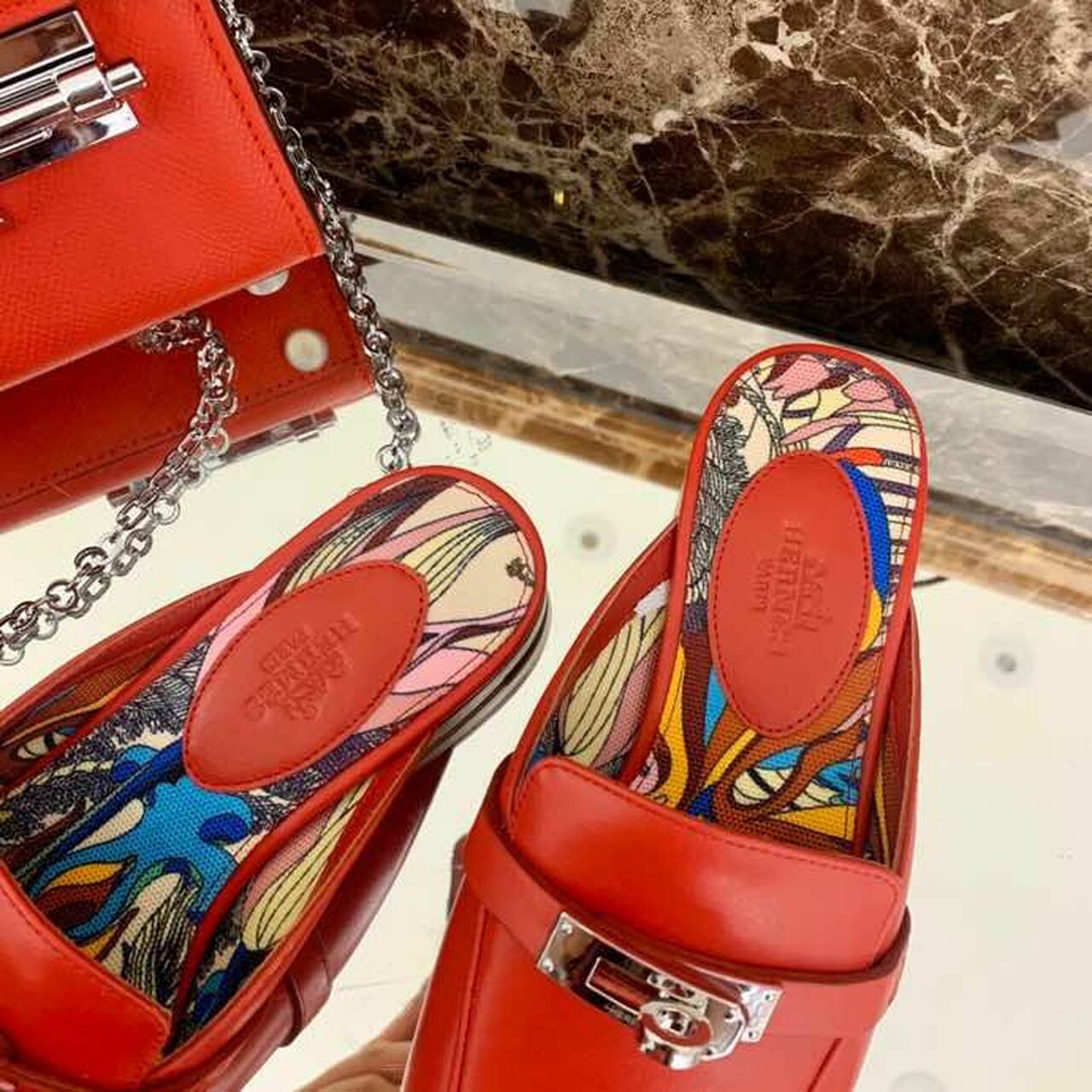 Mule Hermés en Vrai cuir