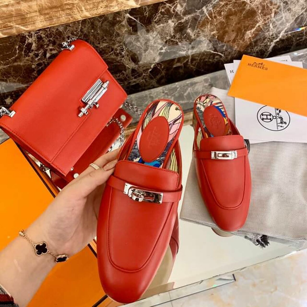 Mule Hermés en Vrai cuir