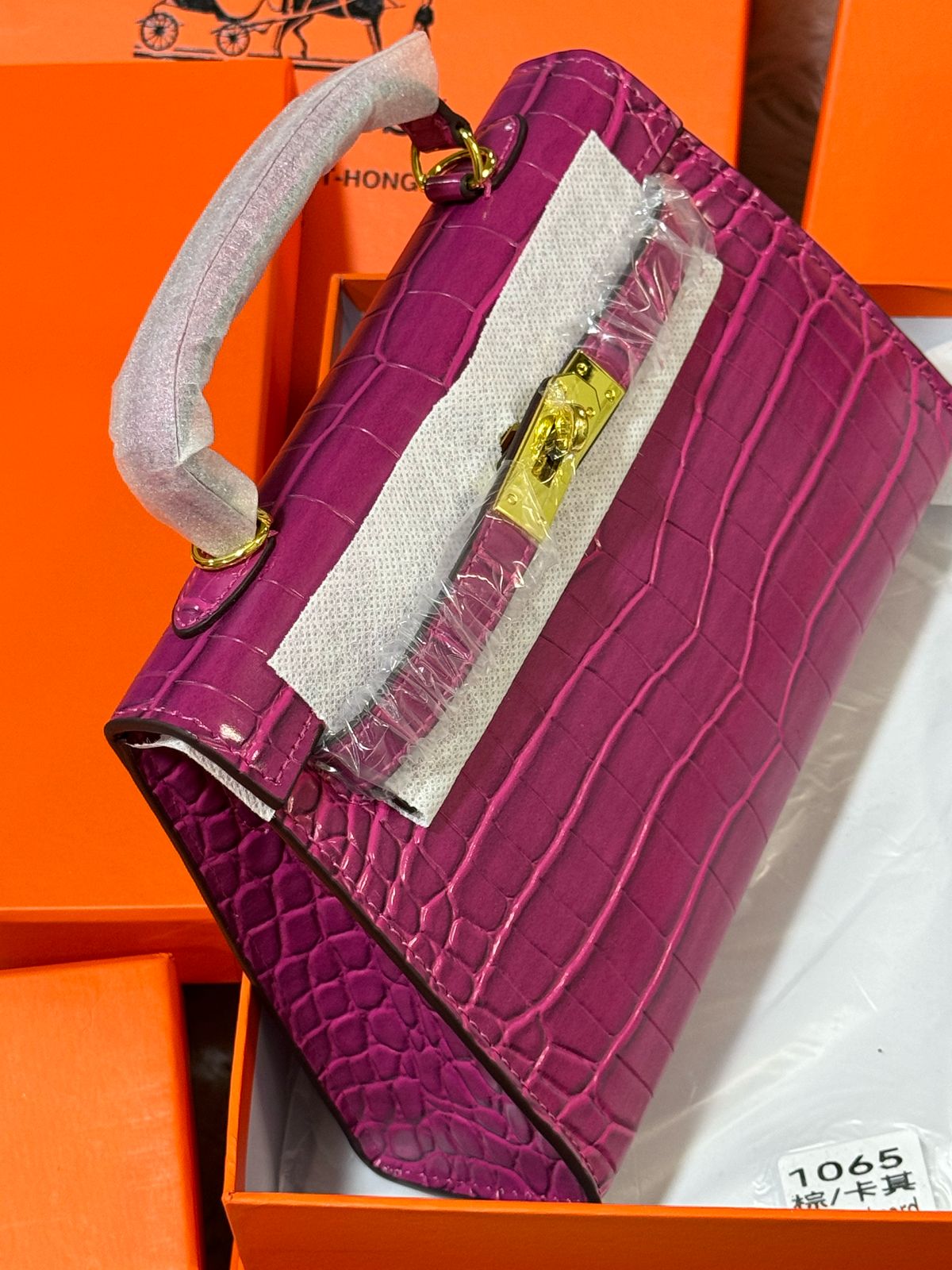 Sac Hermès 25 en Simili Cuir Croco