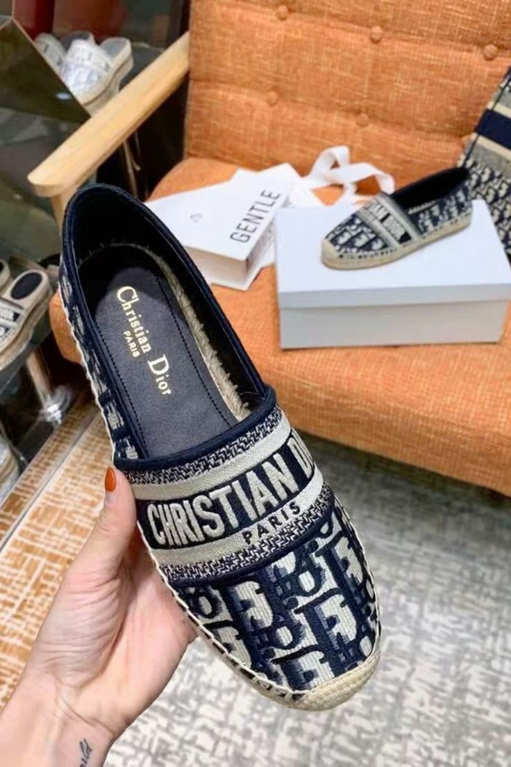 Mocassin Christian Dior A semelle Raphia
