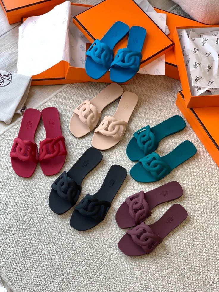 Sandale Hermès Oran Chaine en Couleurs