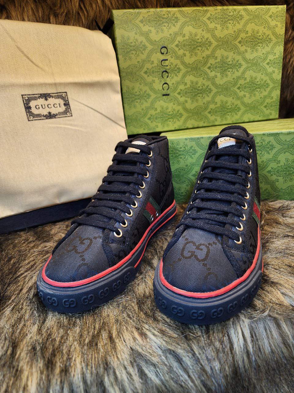 Espadrille Gucci High En Vrai Cuir