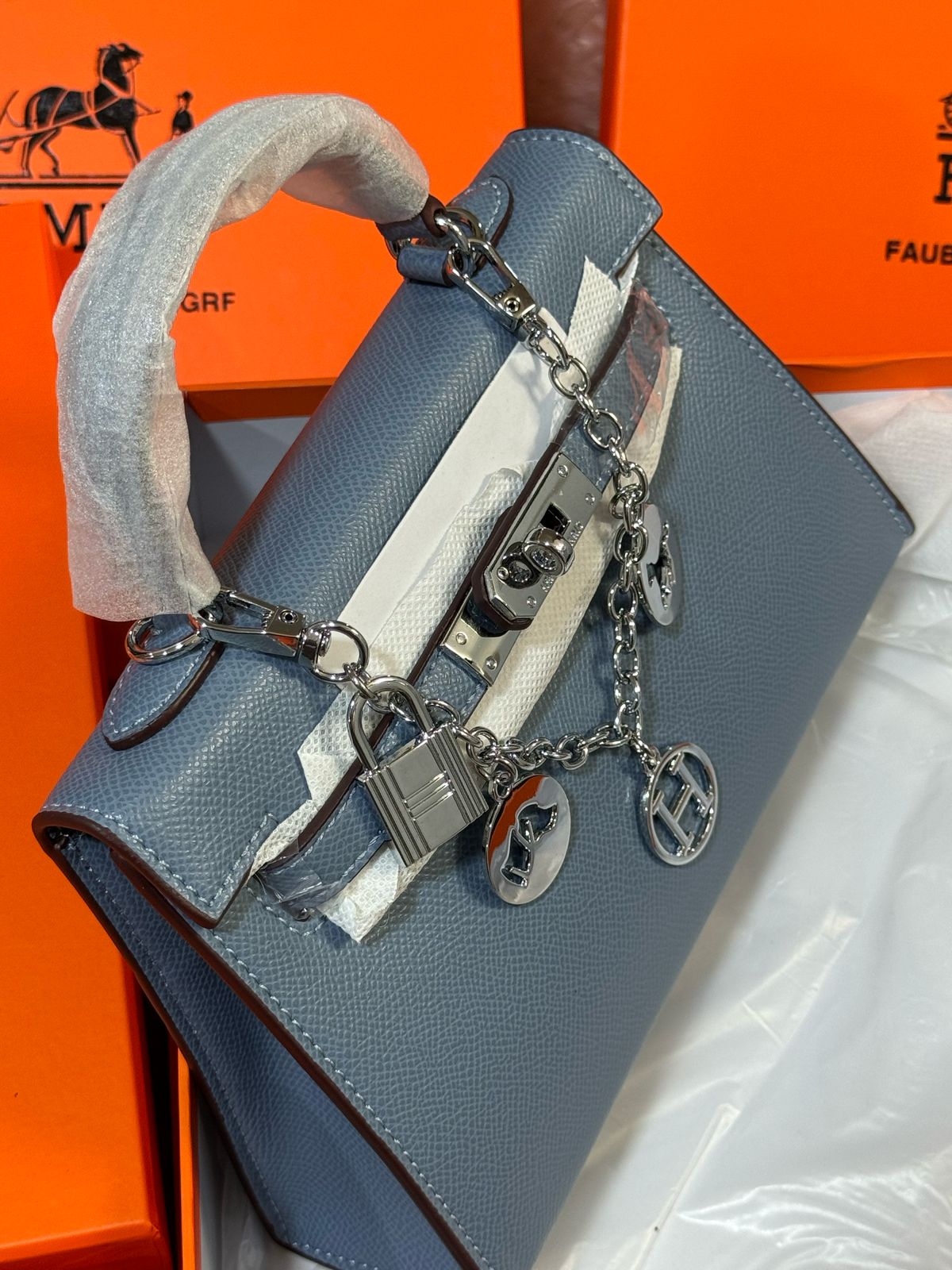 Sac Hermès 25 Avec Accessoires en Simili Cuir