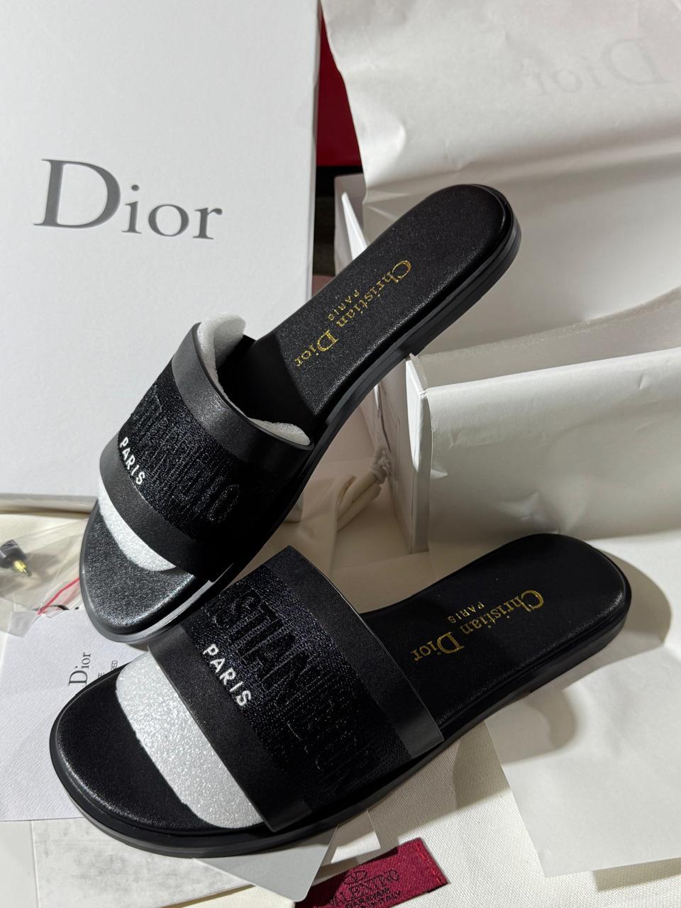 Sandale Plate Christian Dior en Cuir