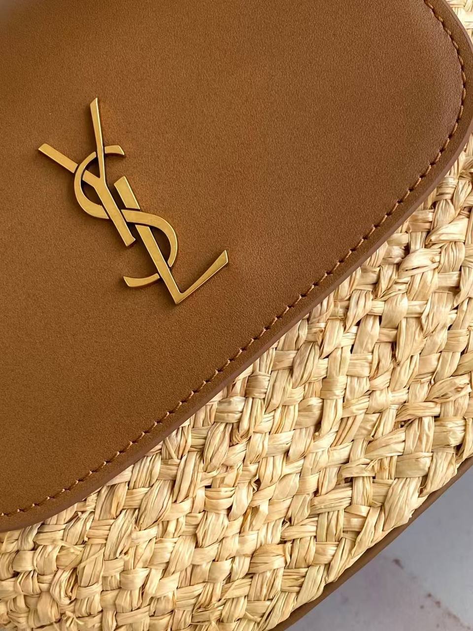 Sac Yves Saint Laurent en Raphia et Cuir