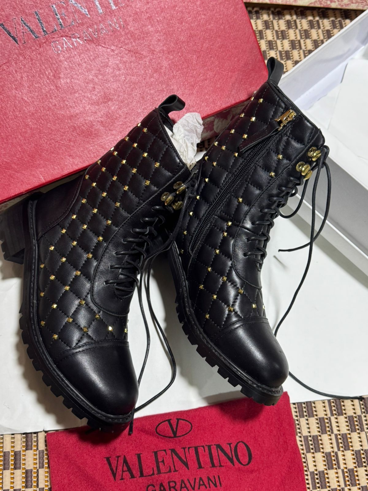 Bottine en Vrai Cuir Valentino A Lacets