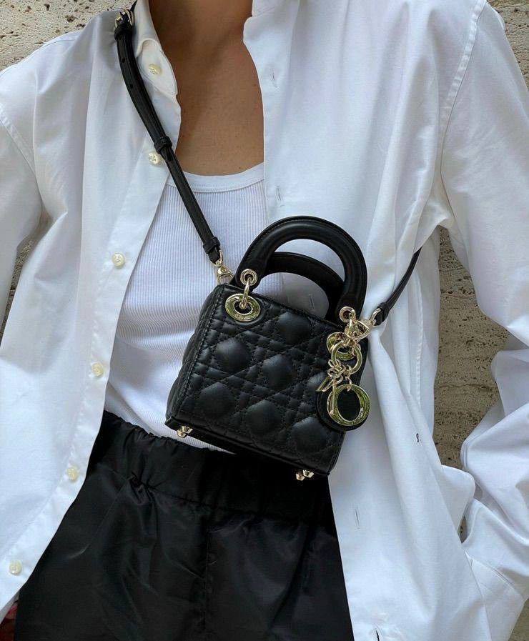 Sac Mini Lady Dior Christian Dior en Vrai Cuir