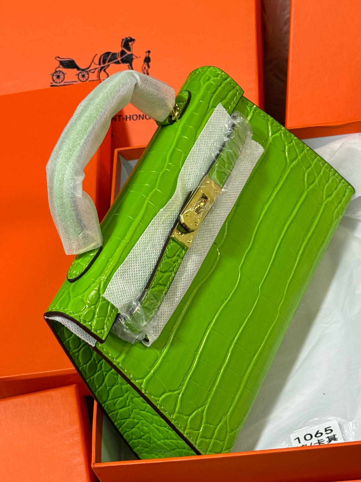 Sac Hermès 25 en Simili Cuir Croco