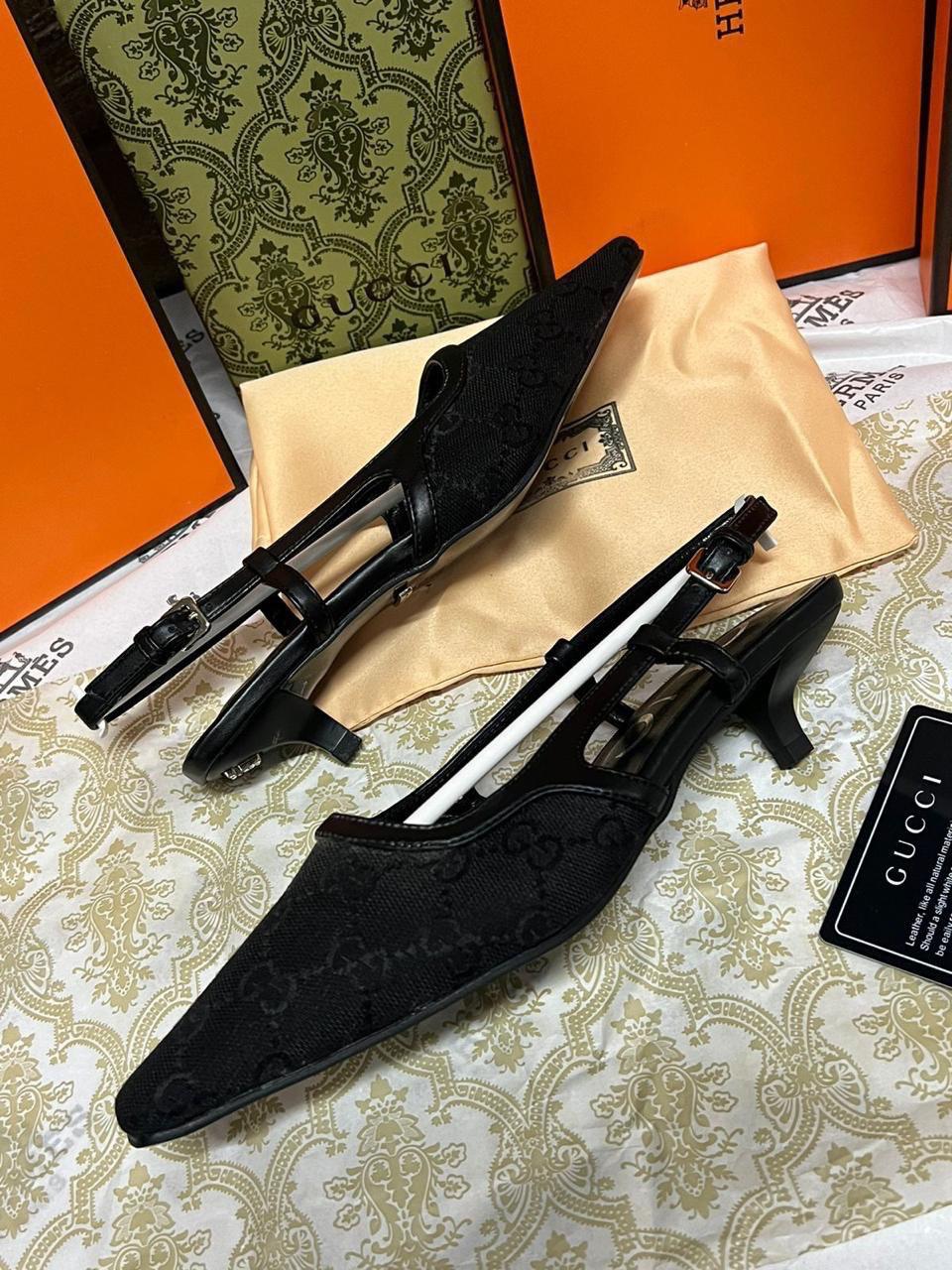 Escarpins Cuir Gucci demi talon