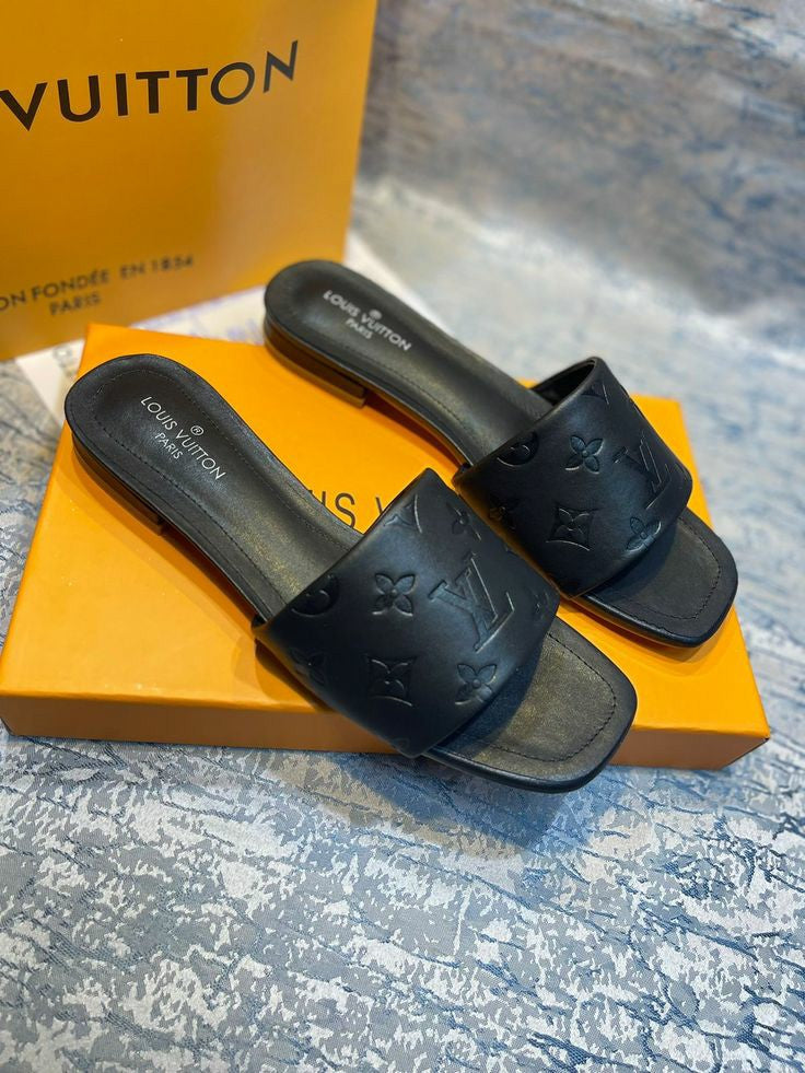 Sandale Louis Vuitton plate en Vrai Cuir