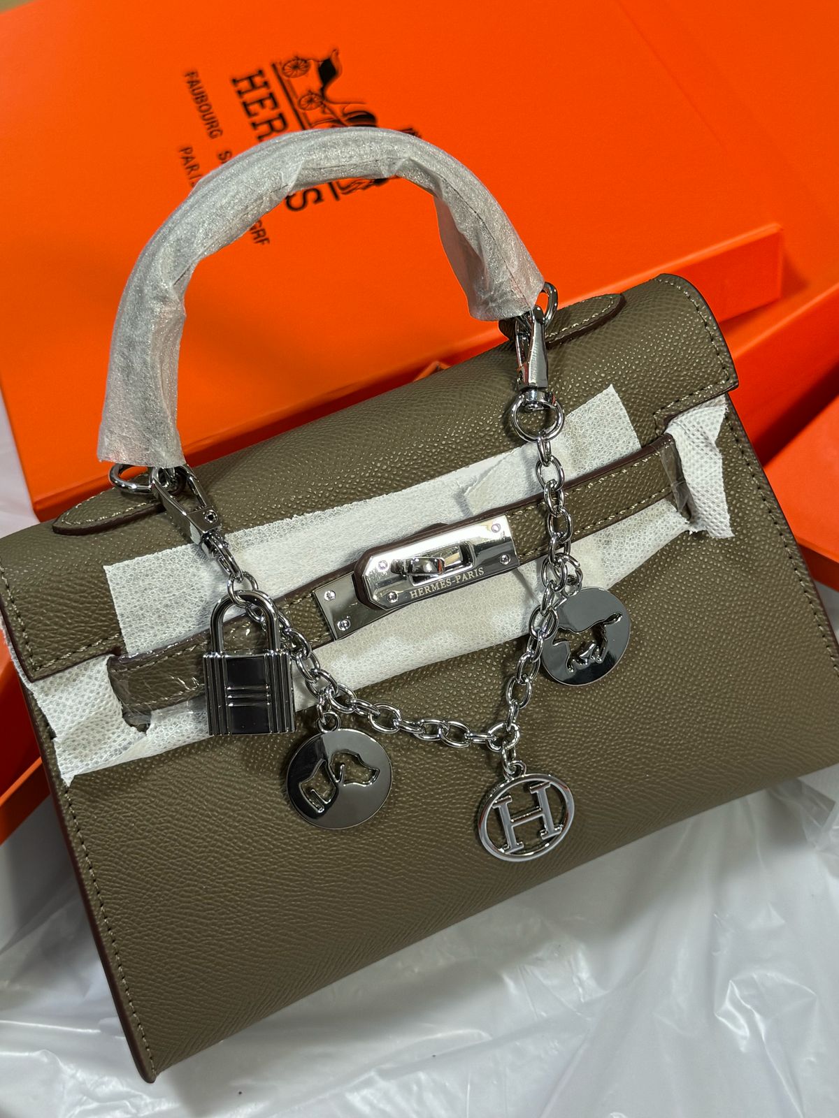 Sac Hermès 25 Avec Accessoires en Simili Cuir
