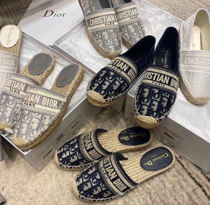 Mocassin Christian Dior A semelle Raphia