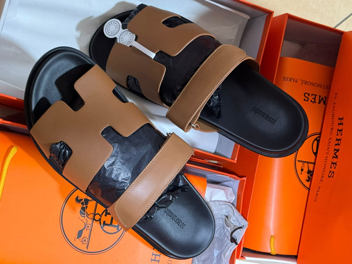 Sandale Chypre Hermès en Vrai Cuir
