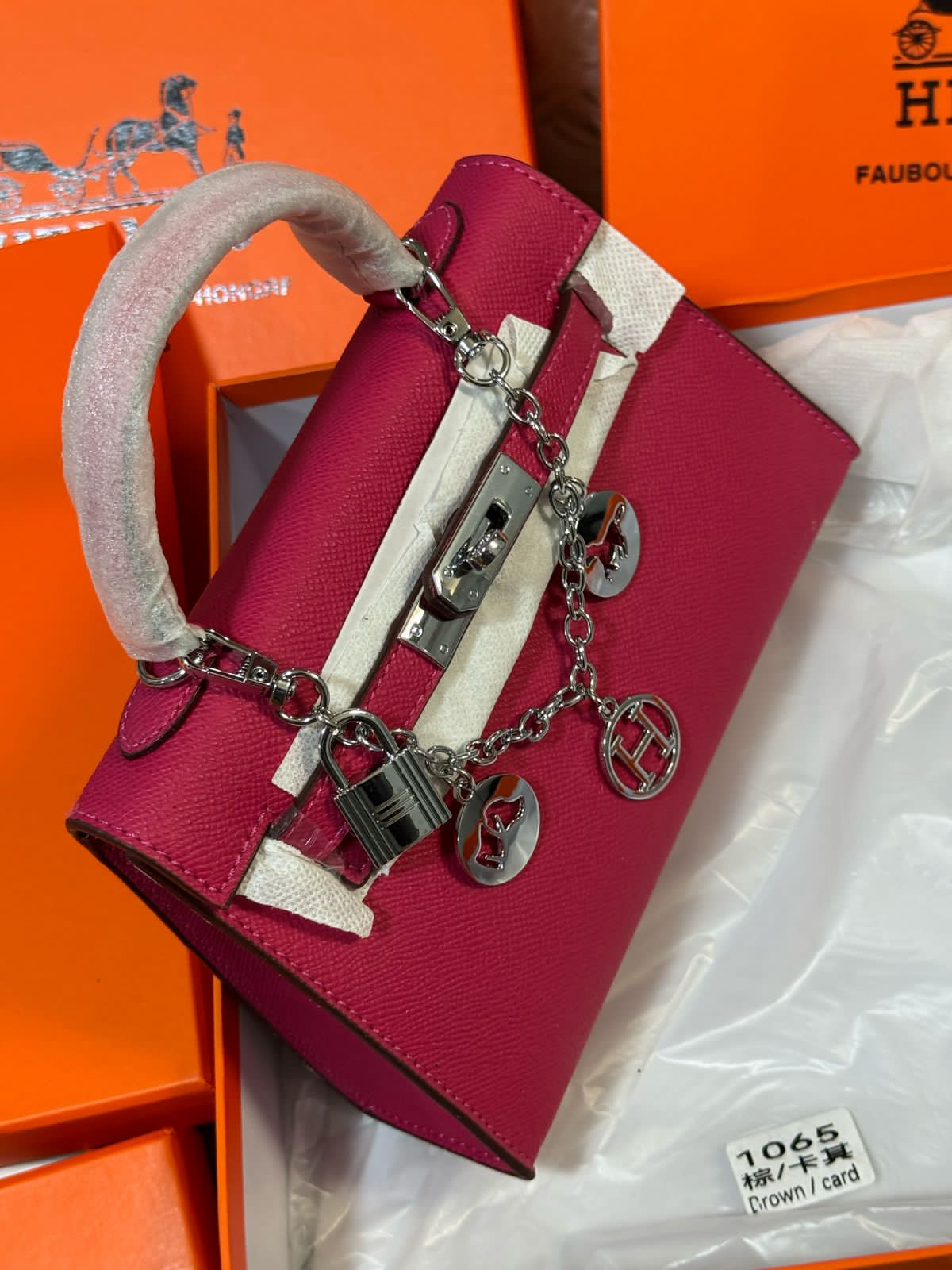 Sac Hermès 25 Avec Accessoires en Simili Cuir