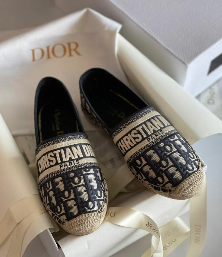 Mocassin Christian Dior A semelle Raphia