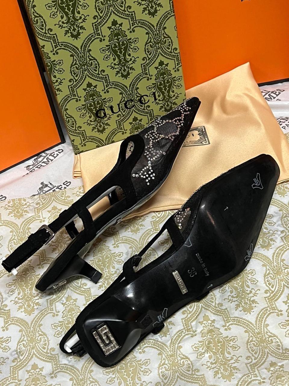 Escarpins Cuir Gucci demi talon