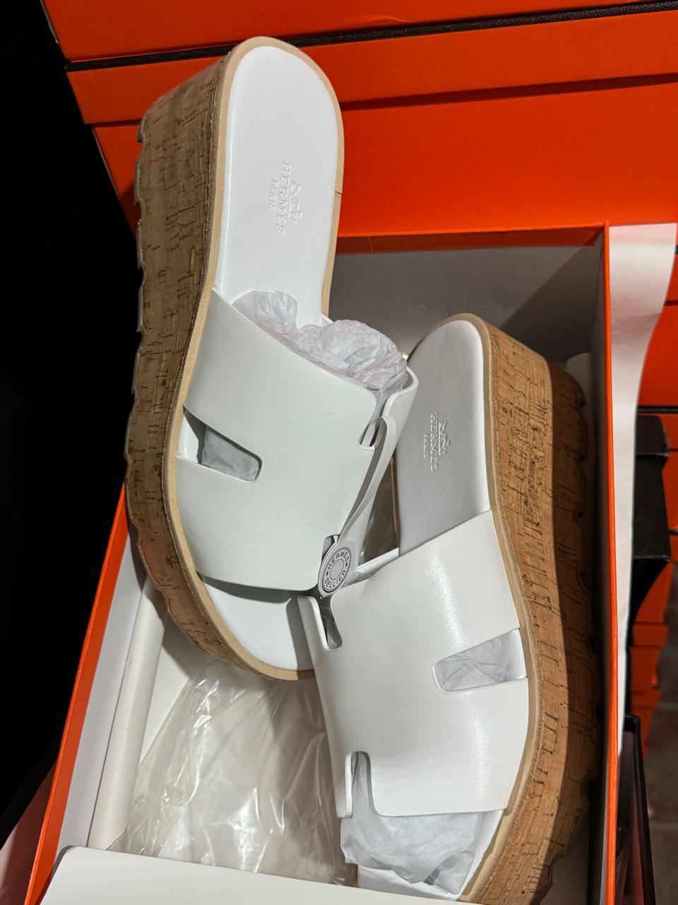 Sandale Hermès Oran Compensé Cuir