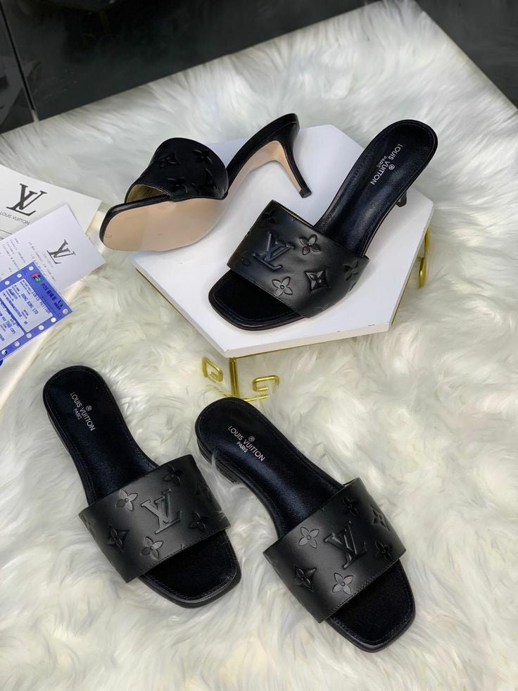 Sandale Louis Vuitton plate en Vrai Cuir