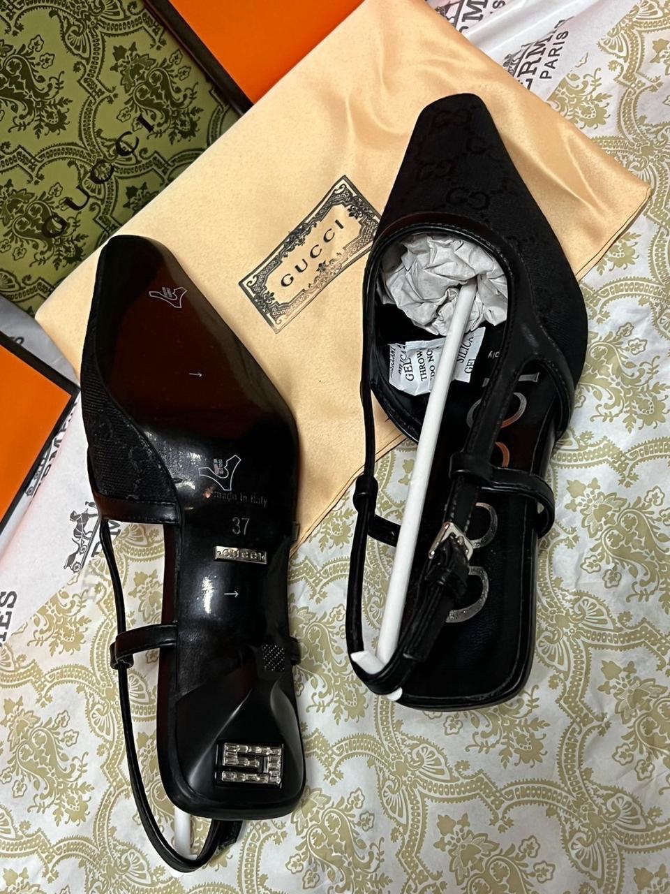 Escarpins Cuir Gucci demi talon