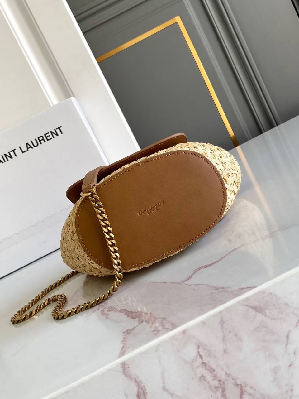 Sac Yves Saint Laurent en Raphia et Cuir