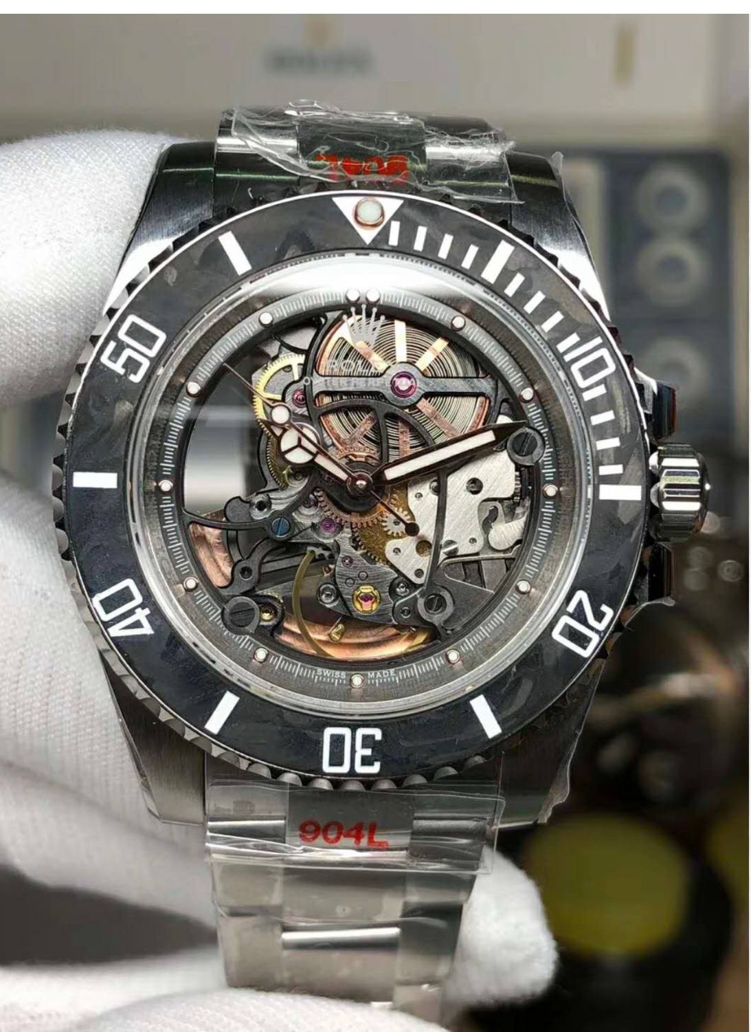 Montre Rolex Style Squelette Homme