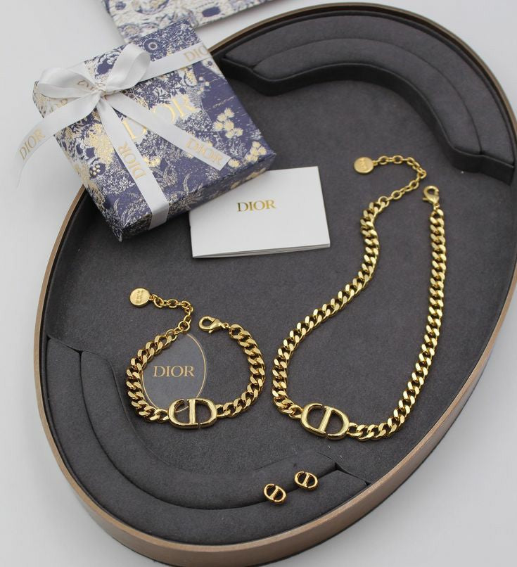 Ensemble de Bijoux Christian Dior en Acier Inoxidable