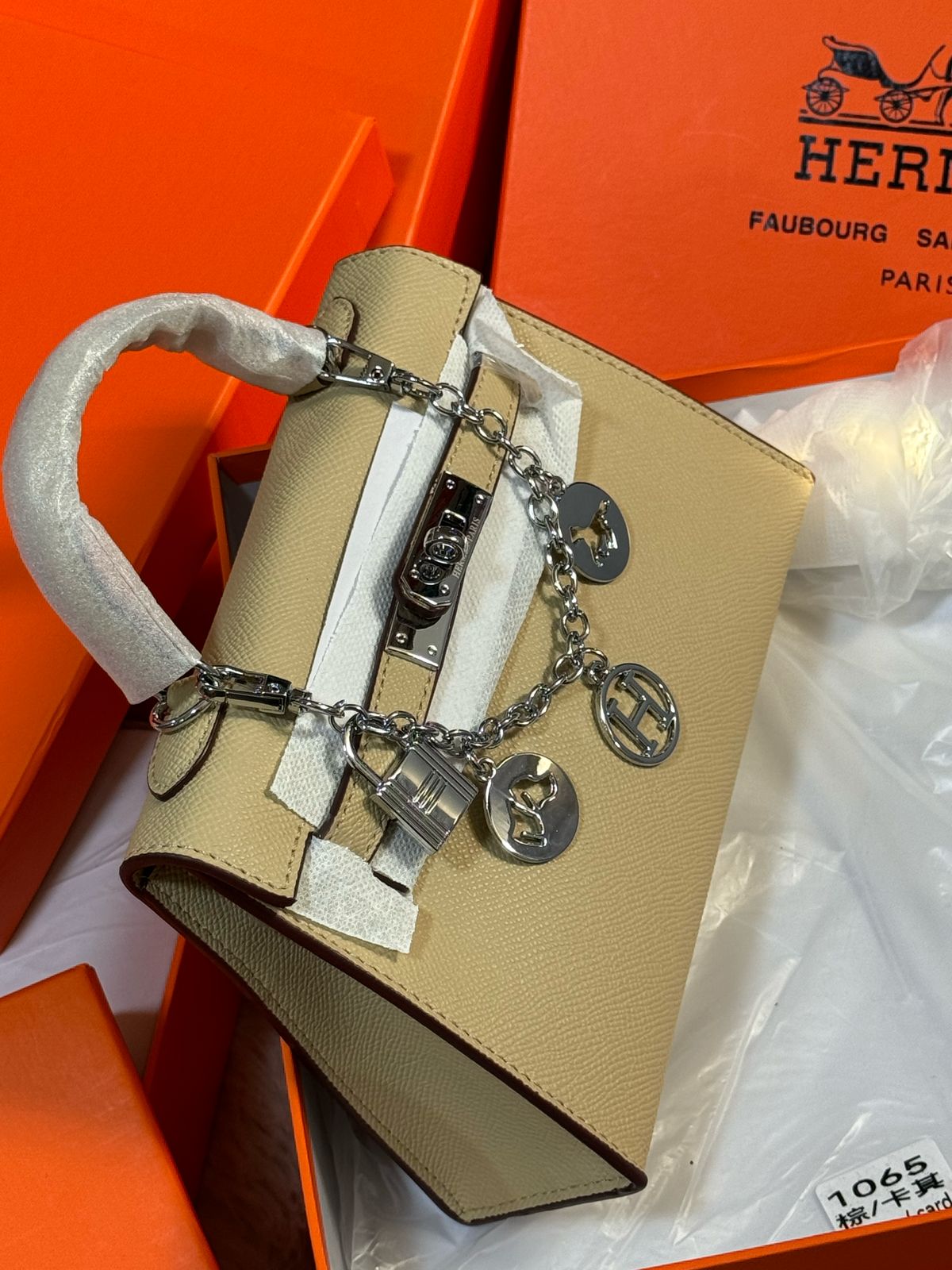 Sac Hermès 25 Avec Accessoires en Simili Cuir