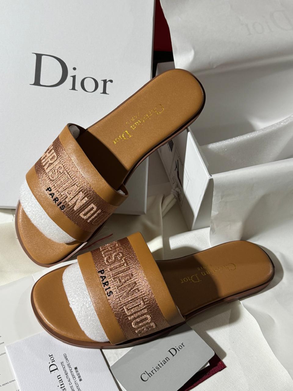 Sandale Plate Christian Dior en Cuir