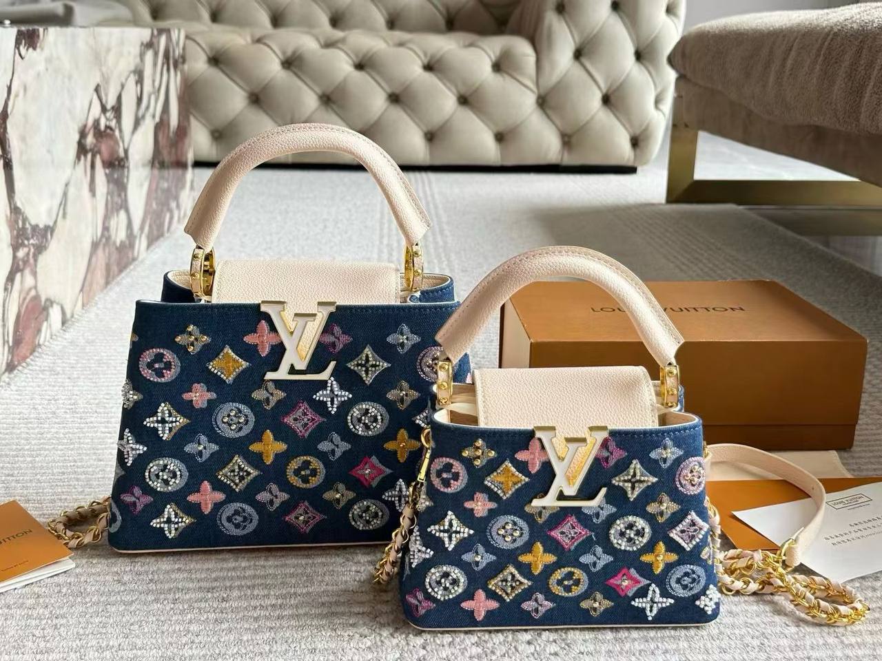 Sac Louis Vuitton Capucines Édition Monogram Bijoux