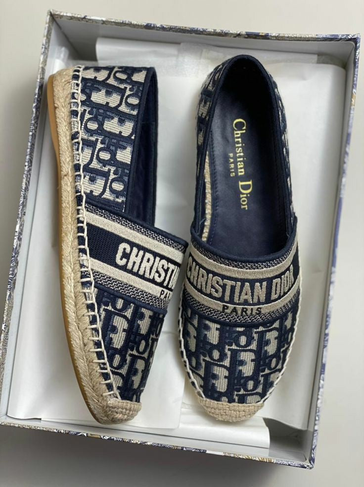 Mocassin Christian Dior A semelle Raphia