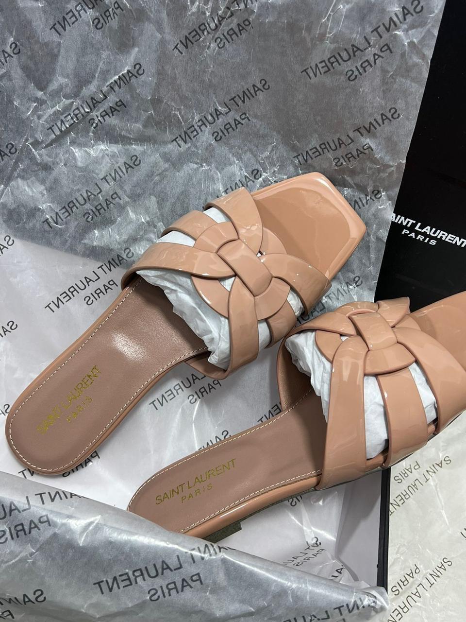 Sandale Yves Saint Laurent Cuir Plate