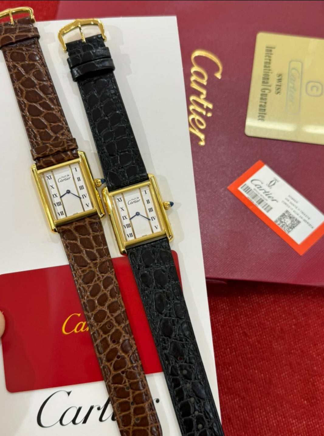 Montre Cartier Must Tank en Vrai Cuir