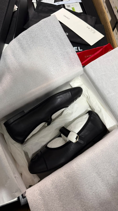 Mocassin en Vrai Cuir Chanel Babies Noir
