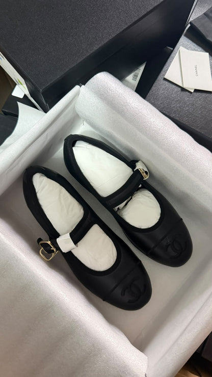 Mocassin en Vrai Cuir Chanel Babies Noir