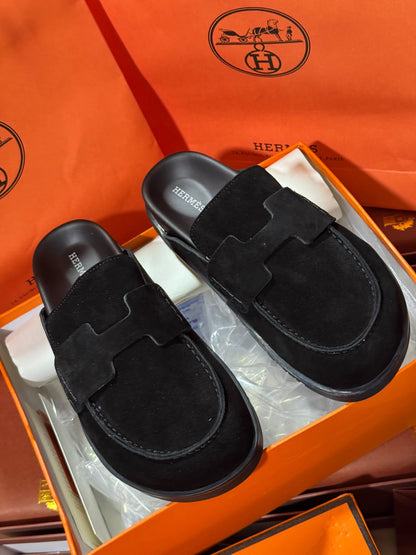 Mule Hermès Daim en Couleurs