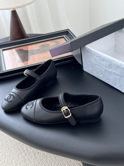 Ballerine Chanel Mary Jane en Vrai Cuir
