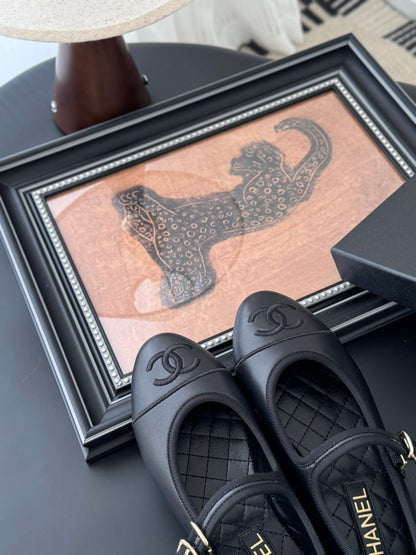 Ballerine Chanel Mary Jane en Vrai Cuir