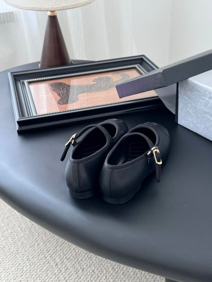 Ballerine Chanel Mary Jane en Vrai Cuir