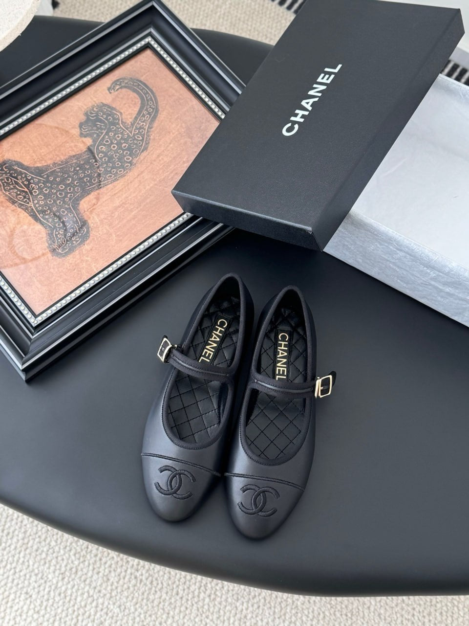 Ballerine Chanel Mary Jane en Vrai Cuir