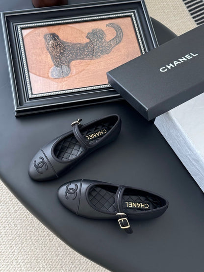 Ballerine Chanel Mary Jane en Vrai Cuir