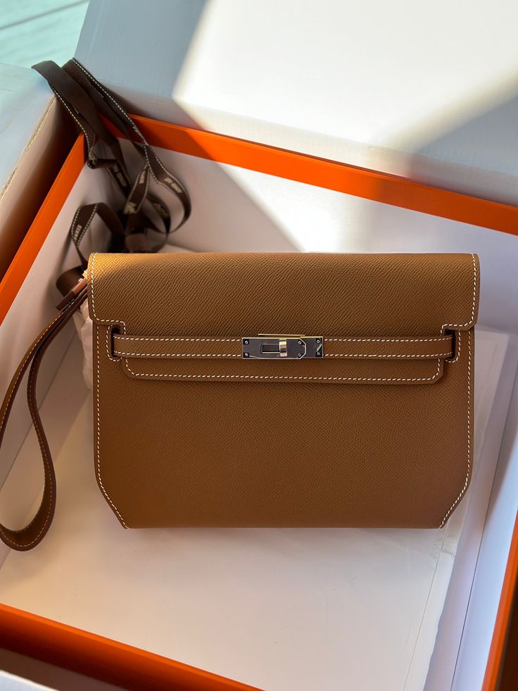 Pochette en vrai cuir Hermès Kelly