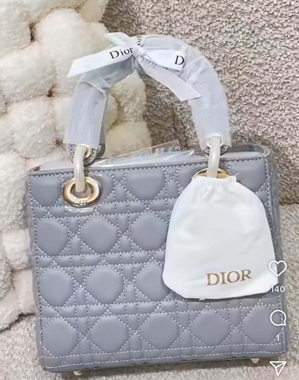 Sac Chic Christian Dior Lady Dior Cuir en Couleurs
